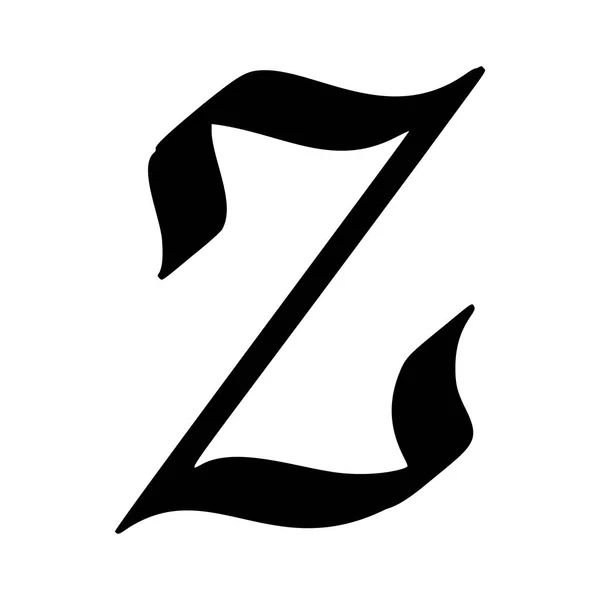 Alfabet Z penseel geschilderd — Stockvector