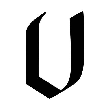 Fırça boyalı harf V