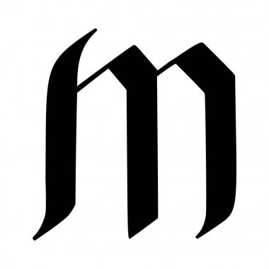 Fırça boyalı harf M