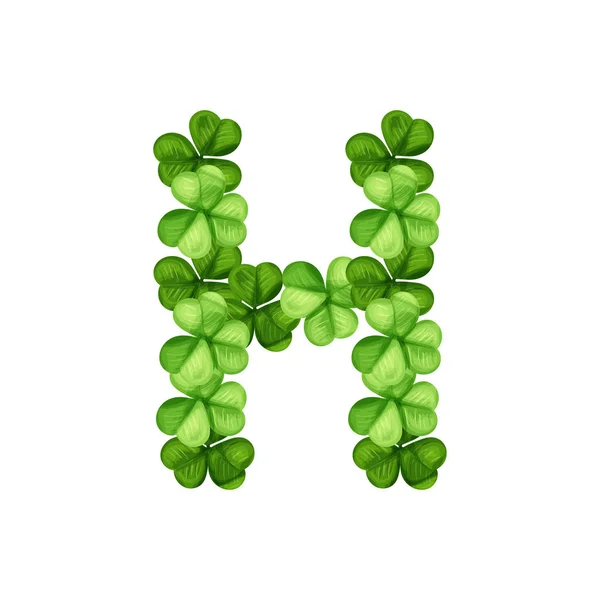 Litera H clover ornament — Wektor stockowy