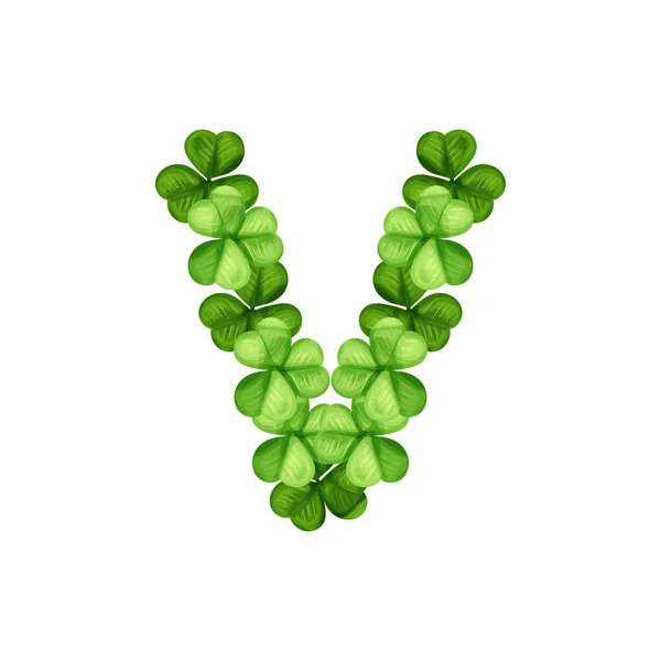 Litery V clover ornament — Wektor stockowy