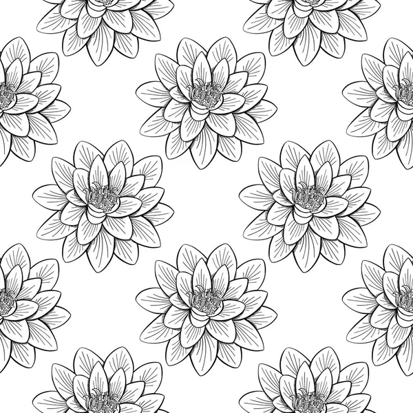 Lotus motif d'eau de lis — Image vectorielle
