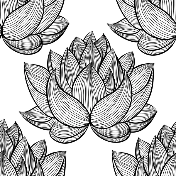 Lotus lily water pattern — Stock Vector