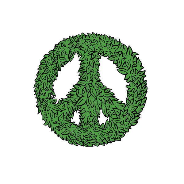 Vredesteken blad pictogram — Stockvector