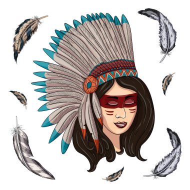 Saçları örgülü güzel bir Amerikan kadınının resmi.