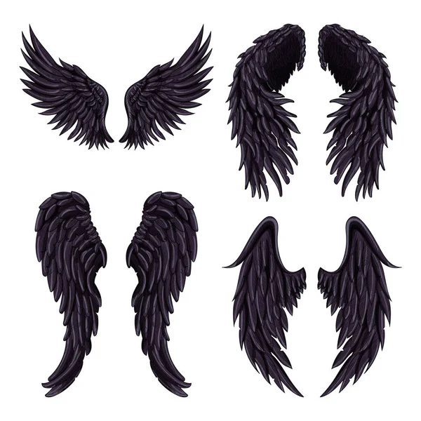 Conjunto de alas heráldicas para el tatuaje o el diseño de mascotas . — Vector de stock