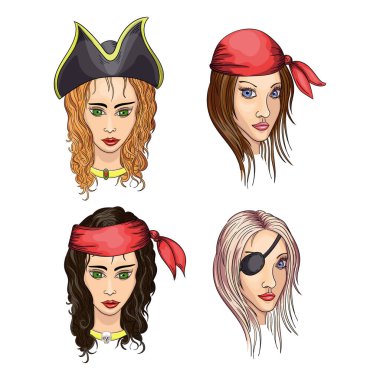 Şapkalı ve bandana portreli kız.