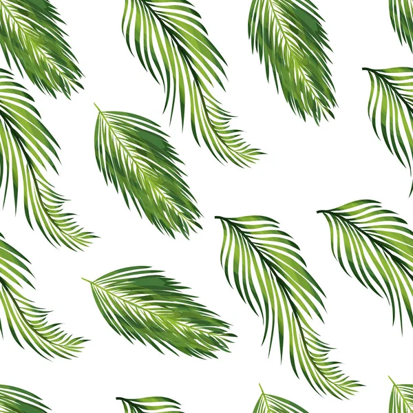 Feuilles de palmier tropical, feuilles de jungle fond vectoriel sans couture — Image vectorielle