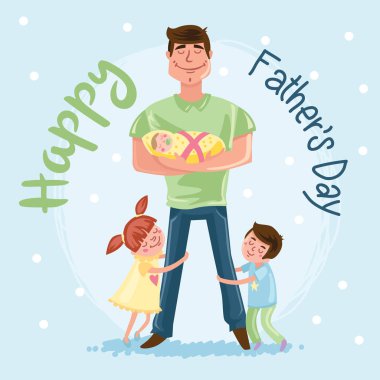 Happy Father day postcard clipart