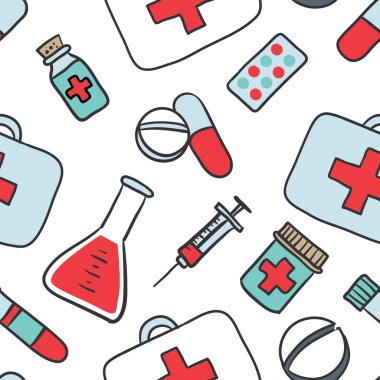 eczane öğeleri desen