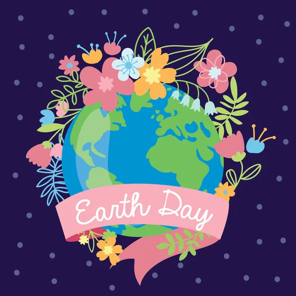 Carte postale du Jour de la Terre — Image vectorielle