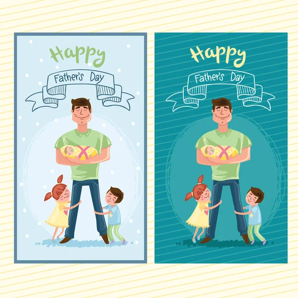 Happy Father day postcard — Stock Vector