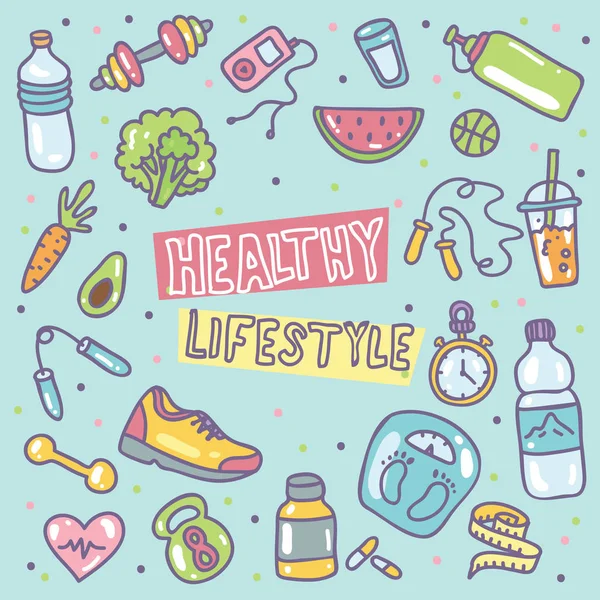 Tarjeta de estilo de vida saludable — Vector de stock