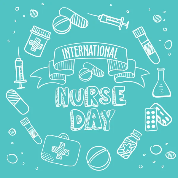 Tarjeta internacional del día de la enfermera — Archivo Imágenes Vectoriales