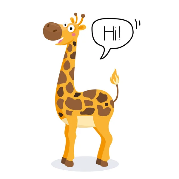 Linda jirafa de dibujos animados — Vector de stock