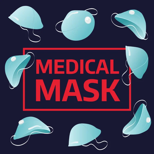 Bannière publicitaire de masque médical. Masque médical fond — Image vectorielle