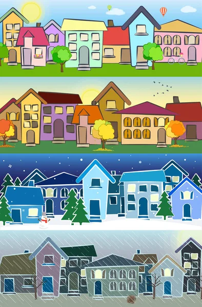 Seasons, vector illustration — Stock Illustration Seasons, vector illustration Royalty Free Stock Vectors