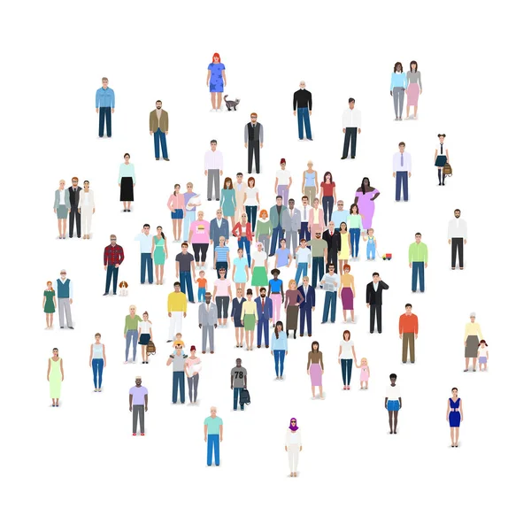 Foule de personnes, illustration vectorielle — Image vectorielle