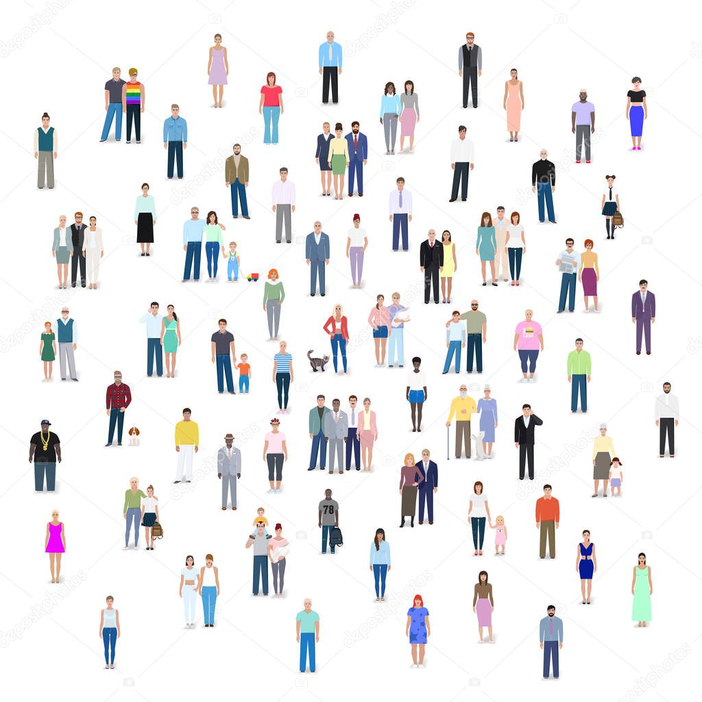 Different groups of people, vector illustration