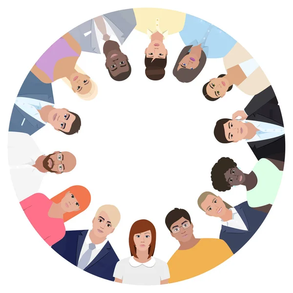 People in circle, vector illustration — Stock Vector