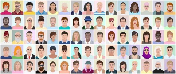 La gente ventana diferentes caras vector — Archivo Imágenes Vectoriales