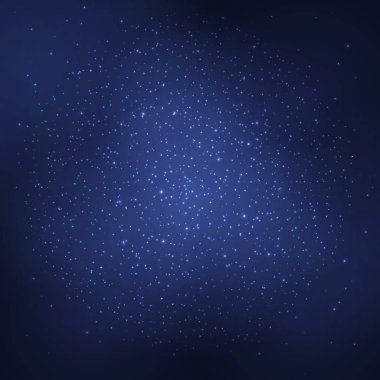Arka plan beyaz parlak nesneleri ile. Yıldızlı gece gökyüzü. Vektör