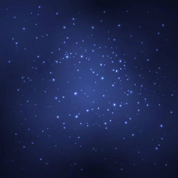 Fondo abstracto con objetos blancos brillantes. El cielo nocturno estrellado. Vector — Vector de stock