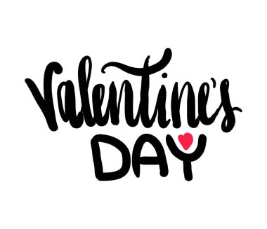 Elle çizilmiş yazı alıntı Sevgililer günü. Beyaz arka plan üzerinde izole alıntı. Vektör