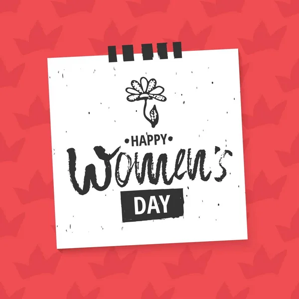 Feliz Dia Internacional da Mulher em 8 de março fundo design. Design de letras. 8 de março cartão de saudação. Modelo de fundo para o Dia Internacional da Mulher. Vetor —  Vetores de Stock