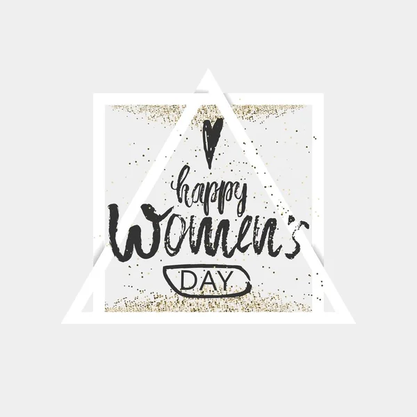 ハッピー国際女性の日 3 月 8 日は、背景をデザインします。レタリング デザイン。3 月 8 日のグリーティング カード。国際女性の日の背景のテンプレート。ベクトル — ストックベクタ