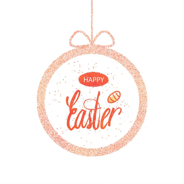 Cita Feliz día de Pascua marco redondo con fondo de diseño de arco. Diseño de letras. Tarjeta de felicitación de Pascua. Plantilla fondo. Vector — Vector de stock