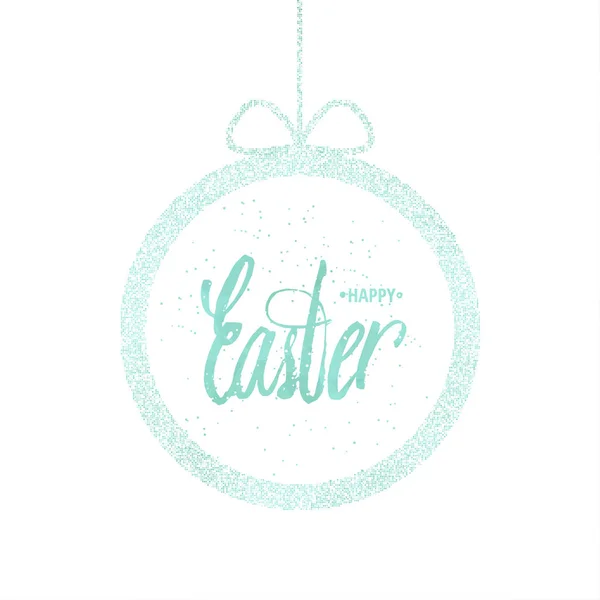 Cita Feliz día de Pascua marco redondo con fondo de diseño de arco. Diseño de letras. Tarjeta de felicitación de Pascua. Plantilla fondo. Vector — Vector de stock