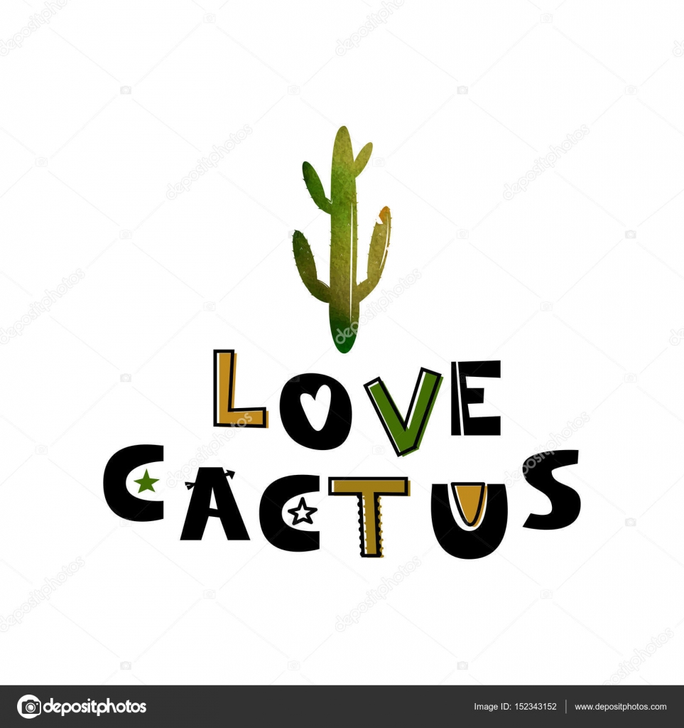 Carte Avec Cactus Vert Et Le Texte Comme Un Cactus Illustrations De