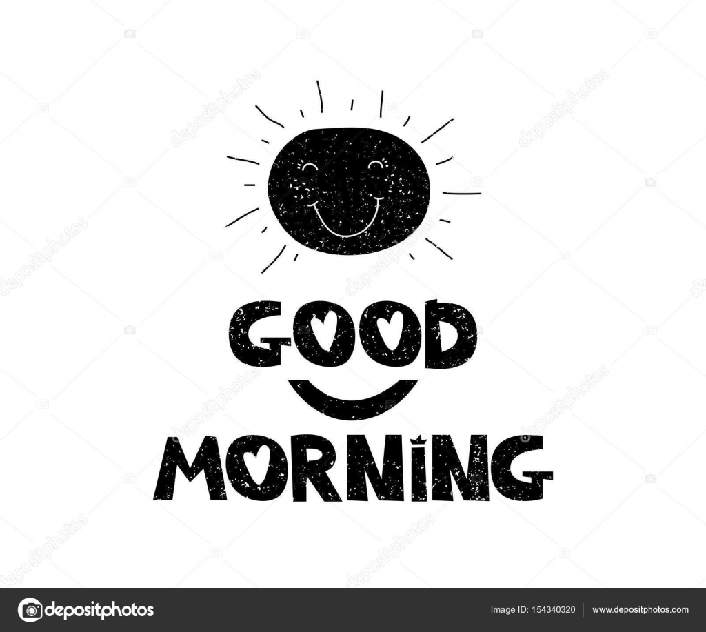 God morgon. hand dras stil typografi affisch med inspirerande ...