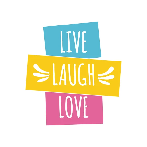 Live rir amor citação letras . —  Vetores de Stock