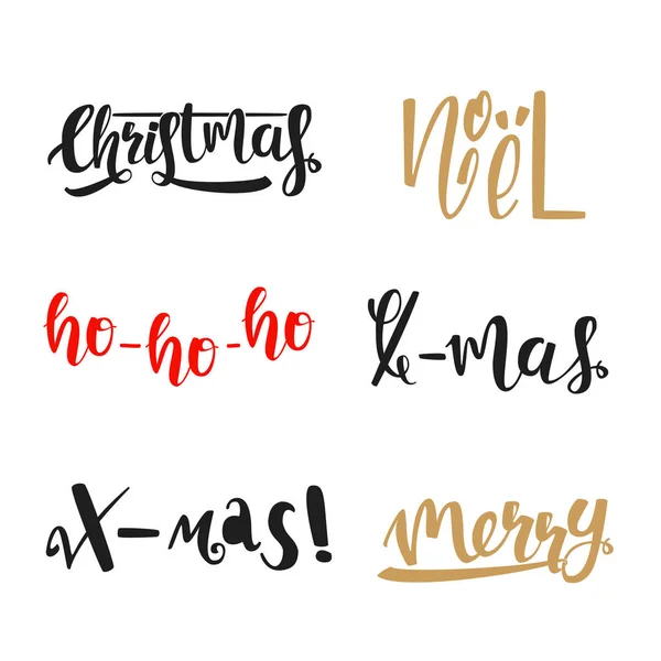Set vettoriale natalizio calligrafico — Vettoriale Stock