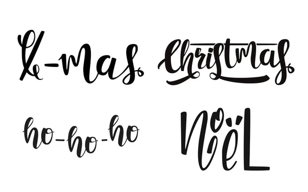 Set vettoriale natalizio calligrafico. Natale, noel, ho-ho-ho,. Vettore — Vettoriale Stock