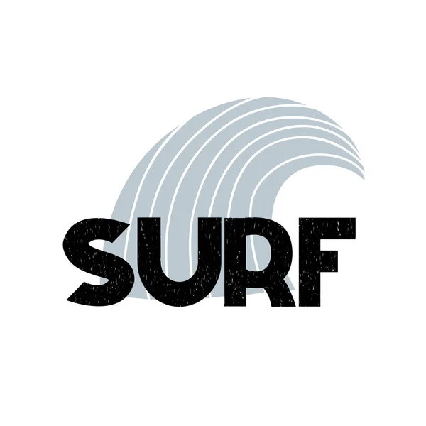 Карточка с надписью "Surf and wave in scandinavian style". Векторная иллюстрация — стоковый вектор