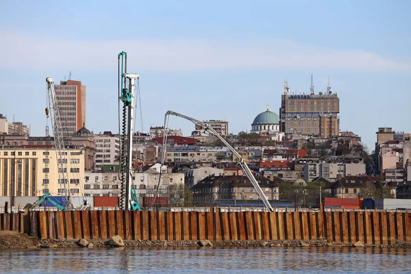 Belgrado cantiere sul lungomare — Foto Stock