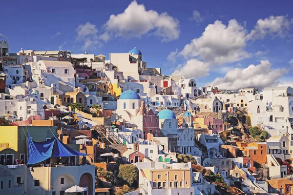 Oia Barevné Město Řečtině Ostrov Santorini — Stock fotografie