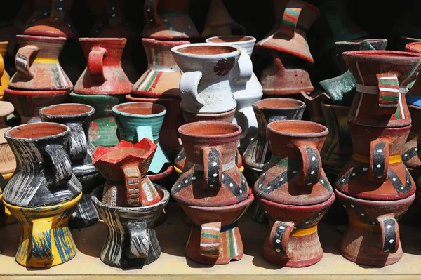 Panelas Terracota Mercado Cerâmica Nizwa Omã — Fotografia de Stock