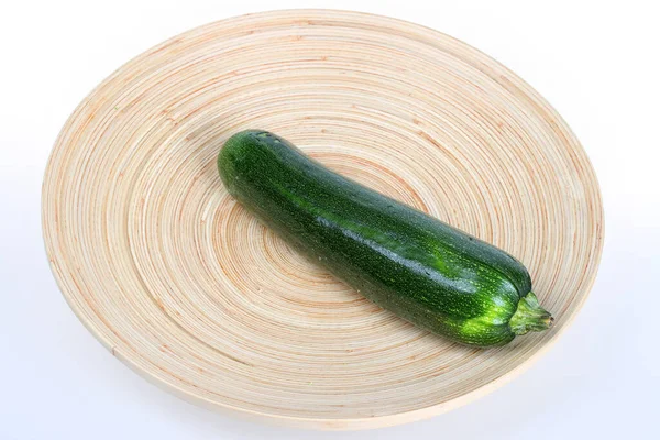 Zucchine Fresche Piatto Legno — Foto Stock