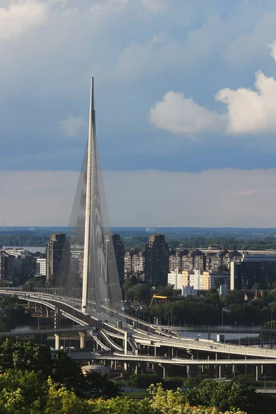 Puente Ada Belgrado Capital Serbia — Foto de Stock
