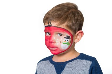 sevimli çocukla güzel: Resim Sergisi ile önemsiz bir şey gibi onun yüzünde 