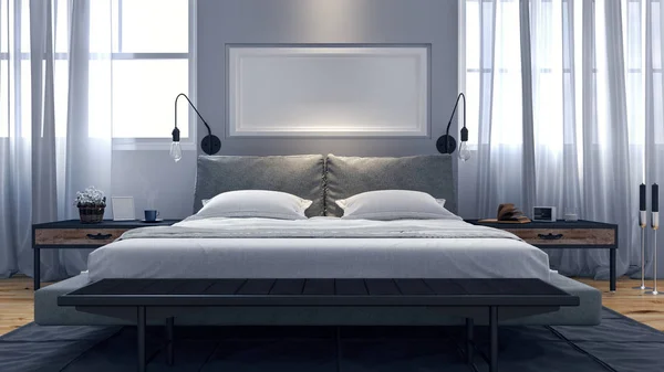 Nowoczesny projekt sypialni — Zdjęcie stockowe