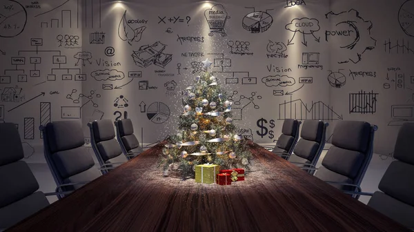 Christmas tree on conference table