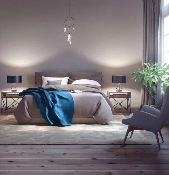 Klassieke slaapkamer ontwerp — Stockfoto