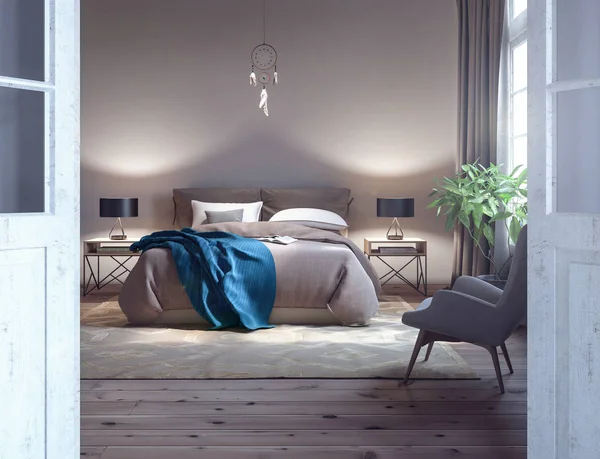 古典的な寝室の設計 — ストック写真