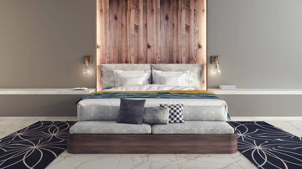Сучасний дизайн спальні — стокове фото
