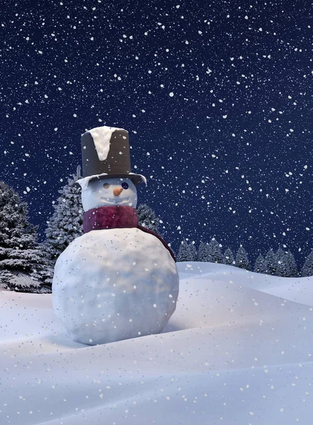 Happy Snowman Christmas background — Stock Photo, Image